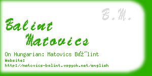 balint matovics business card